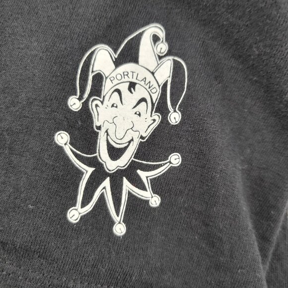 Strip Poker T-Shirt Womens Small Black Graphic Sphinx Joker Event Tee Port & Co - Picture 9 of 12